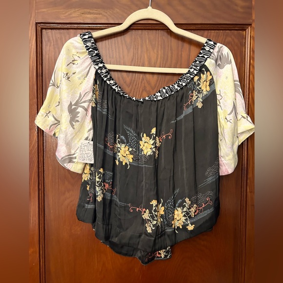 Free People Rockin' Rochelle Top NWT Small Navy Marin - Picture 6 of 6
